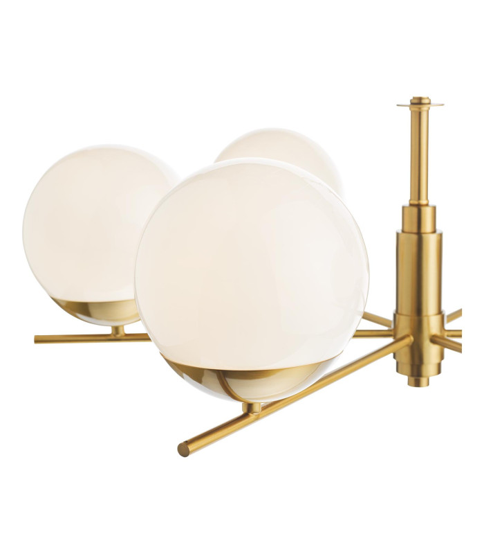 Bombazine 6 Light Ceiling Pendant Natural Brass and Opal Glass-8