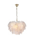 Courtney 10 Light Ceiling Pendant Textured Glass and Antique Brass-1