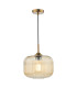 Demarius Ceiling Pendant Natural Brass and Amber Glass-1