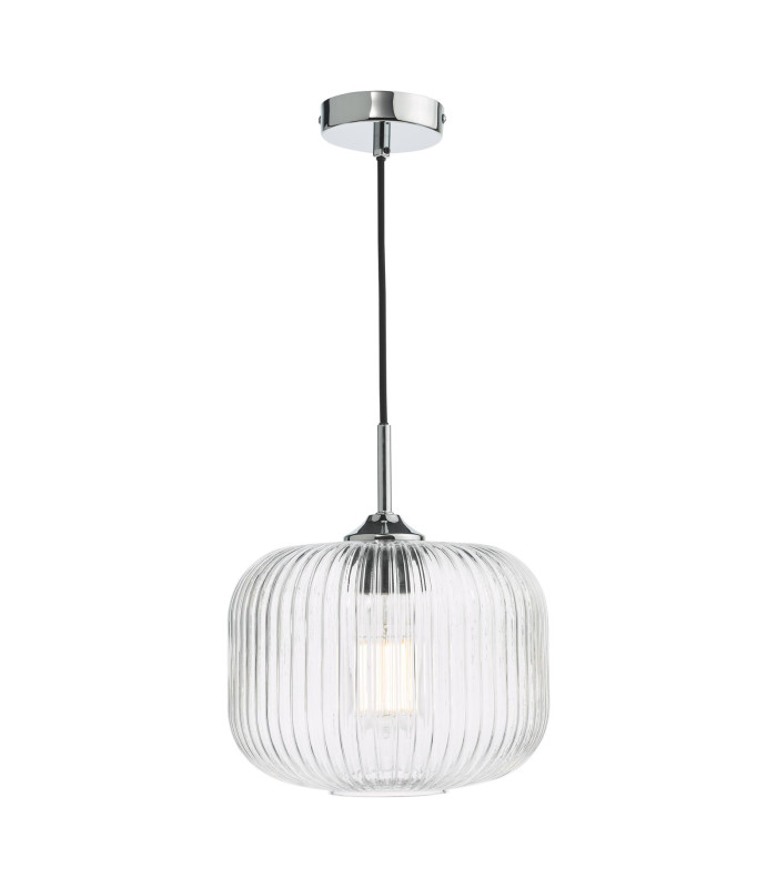 Demarius Ceiling Pendant Polished Chrome and Clear Glass-1