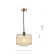 Demarius Ceiling Pendant Natural Brass and Amber Glass-4