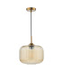 Demarius Ceiling Pendant Natural Brass and Amber Glass-5