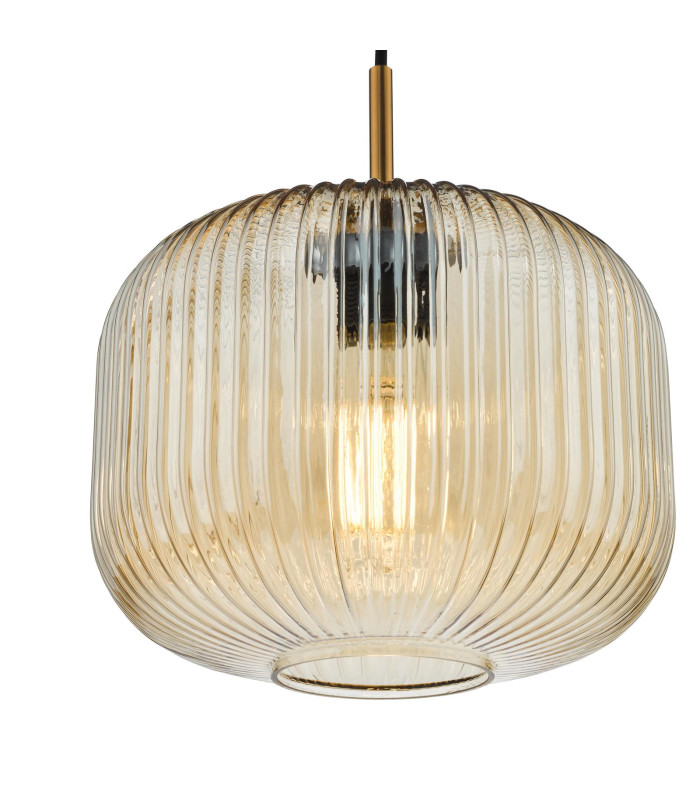 Demarius Ceiling Pendant Natural Brass and Amber Glass-7