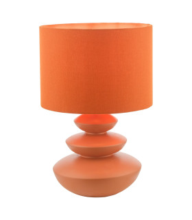 Discus Ceramic Table Lamp Orange With Shade-1