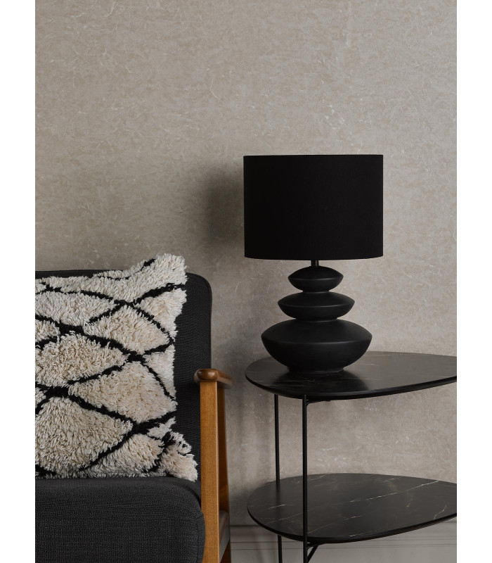 Discus Ceramic Table Lamp Black With Shade-3