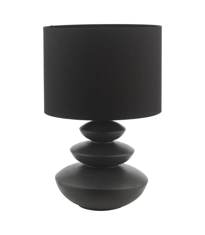 Discus Ceramic Table Lamp Black With Shade-5