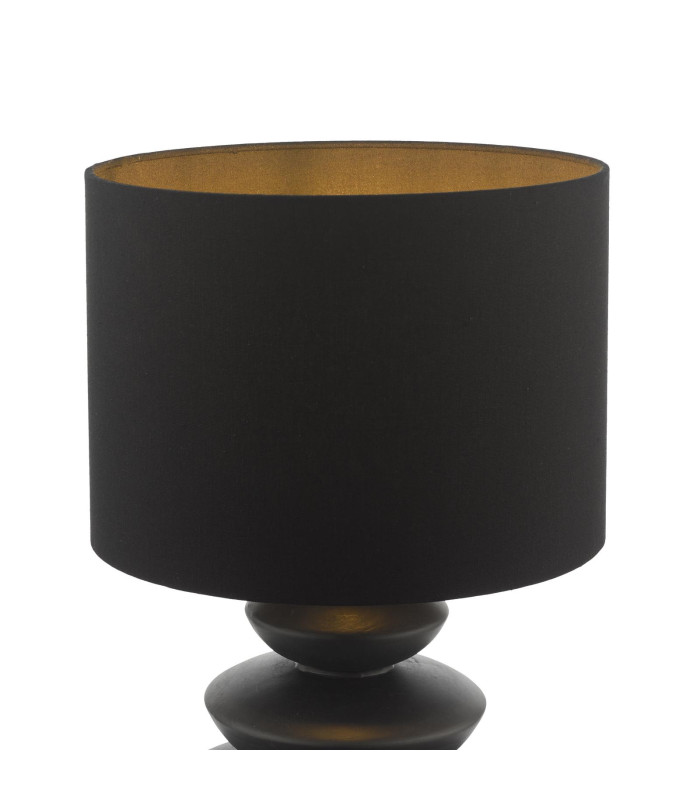 Discus Ceramic Table Lamp Black With Shade-6