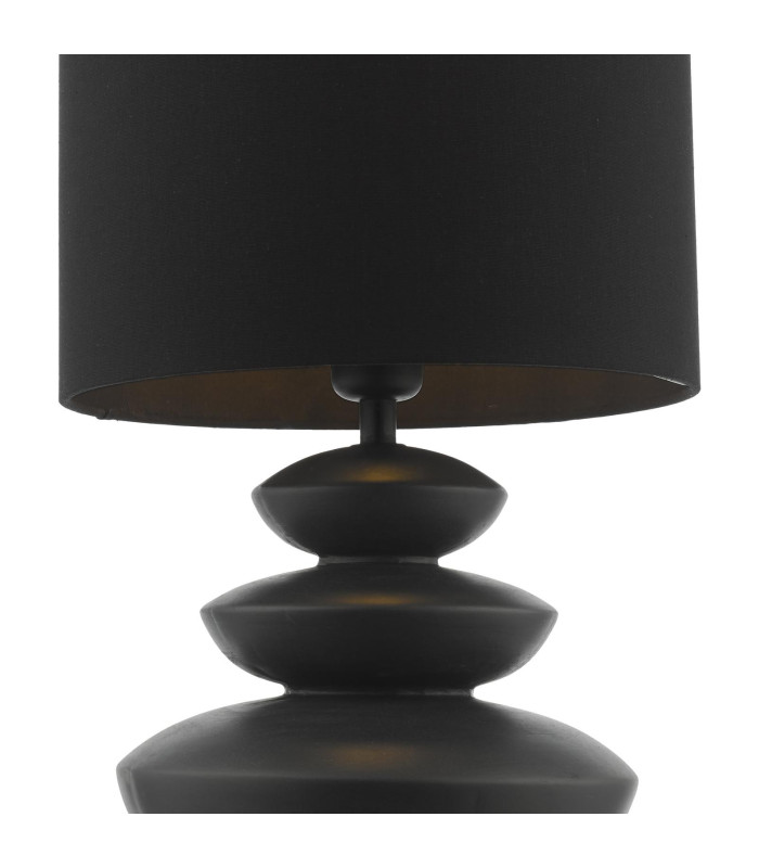 Discus Ceramic Table Lamp Black With Shade-7