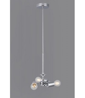 Polished Chrome 3m 3 Light E27 Universal Ceiling Pendant, Suitable For A Vast Selection Of Shades - 2