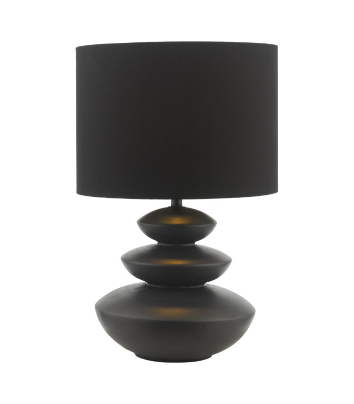 Discus Ceramic Table Lamp Black With Shade-8