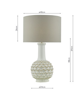 Edlyn Table Lamp White Ceramic With Shade-2