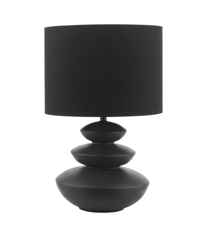 Discus Ceramic Table Lamp Black With Shade-9