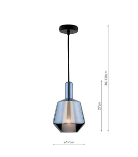 Esmeralda Small Ceiling Pendant Blue Glass and Opal Glass-2