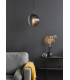 Evander Single Ceiling Pendant Matt Black and Smoked Glass-2