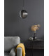 Evander Single Ceiling Pendant Matt Black and Smoked Glass-3