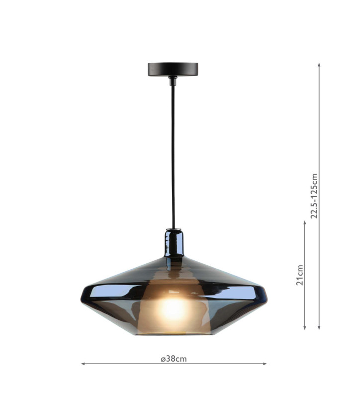 Esmeralda Large Ceiling Pendant Blue & Opal Glass-4