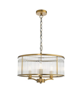 Evelyn 3 Light Ceiling Pendant Antique Bronze and Glass-1