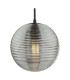 Evander Single Ceiling Pendant Matt Black and Smoked Glass-7