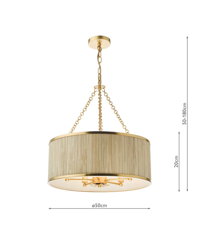 Fenella 5 Light Ceiling Pendant Gold Leaf-4