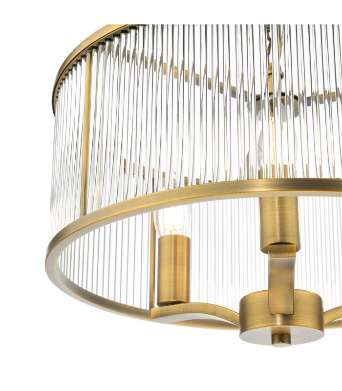 Evelyn 3 Light Ceiling Pendant Antique Bronze and Glass-6