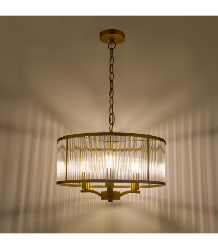 Evelyn 3 Light Ceiling Pendant Antique Bronze and Glass-7