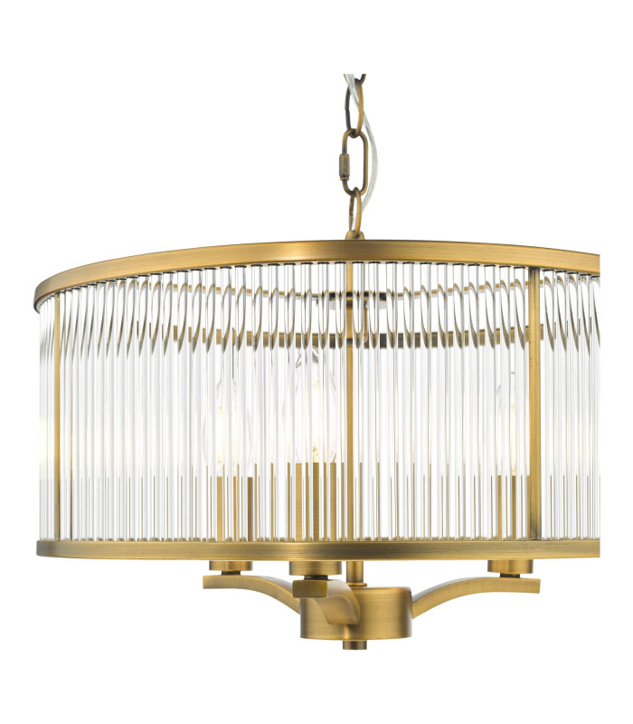 Evelyn 3 Light Ceiling Pendant Antique Bronze and Glass-8