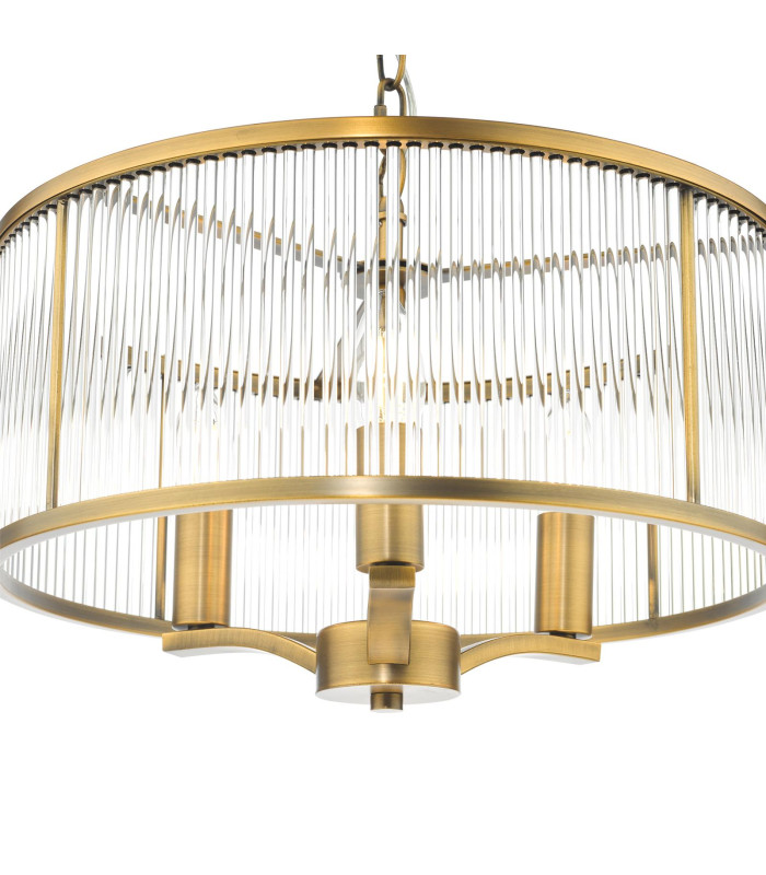 Evelyn 3 Light Ceiling Pendant Antique Bronze and Glass-9