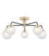Gibbs 5 Light Semi-Flush Antique Brass & Glass-1