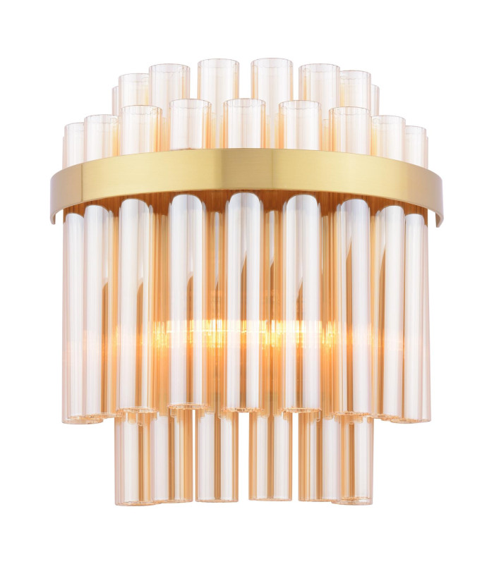 Imani Wall Light Natural Brass and Champagne Ribbed Glass-1