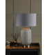 Helicon Table Lamp Grey Ribbed Glass and Antique Brass With Shade-2
