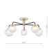 Gibbs 5 Light Semi-Flush Antique Brass & Glass-2