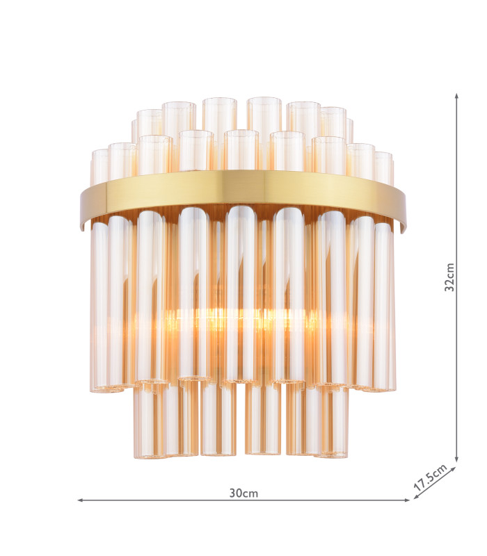 Imani Wall Light Natural Brass and Champagne Ribbed Glass-2