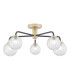 Gibbs 5 Light Semi-Flush Antique Brass & Glass-3