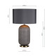 Helicon Table Lamp Grey Ribbed Glass and Antique Brass With Shade-4