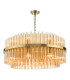 Imani 16 Light Ceiling Pendant Natural Brass and Champagne Ribbed Glass-1