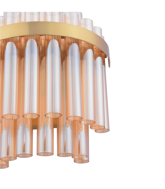 Imani Wall Light Natural Brass and Champagne Ribbed Glass-5