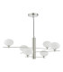 Jasper 6 Light Ceiling Pendant Satin Nickel and Opal Glass-5