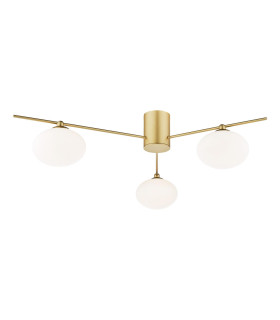 Jasper 3 Light Semi-Flush Satin Gold and Opal Glass-1
