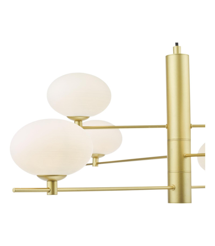 Jasper 6 Light Ceiling Pendant Satin Gold and Opal Glass-6