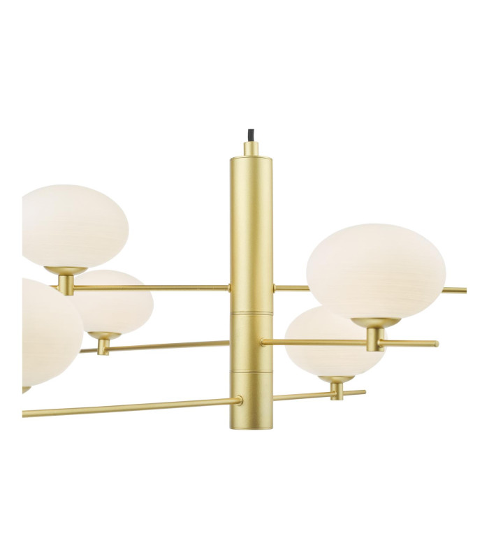 Jasper 6 Light Ceiling Pendant Satin Gold and Opal Glass-7