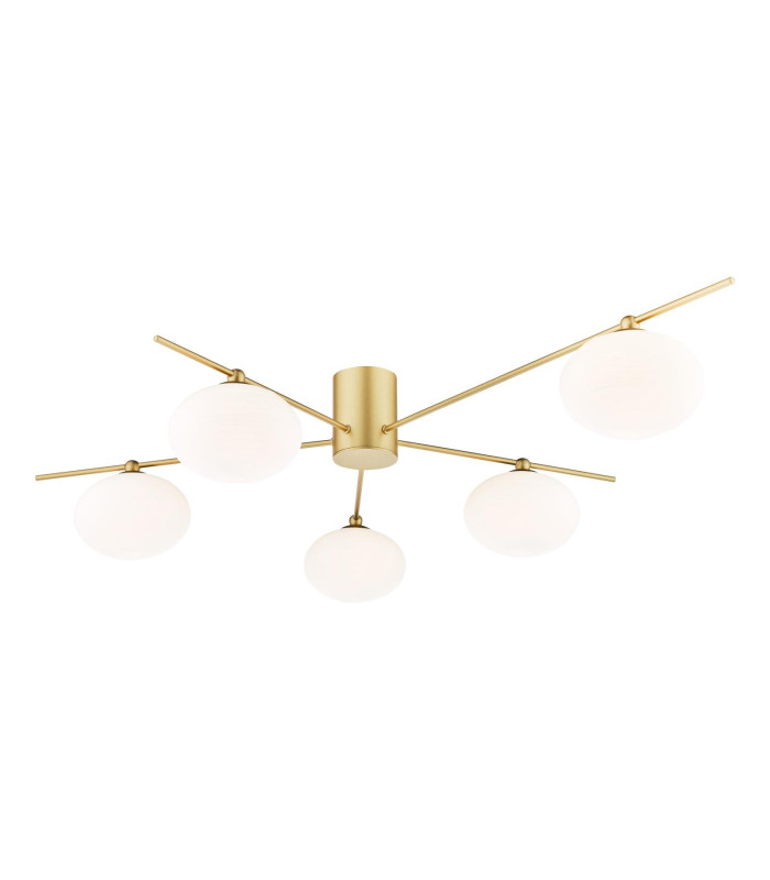 Jasper 5 Light Semi-Flush Satin Gold and Opal Glass-1