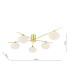 Jasper 5 Light Semi-Flush Satin Gold and Opal Glass-4