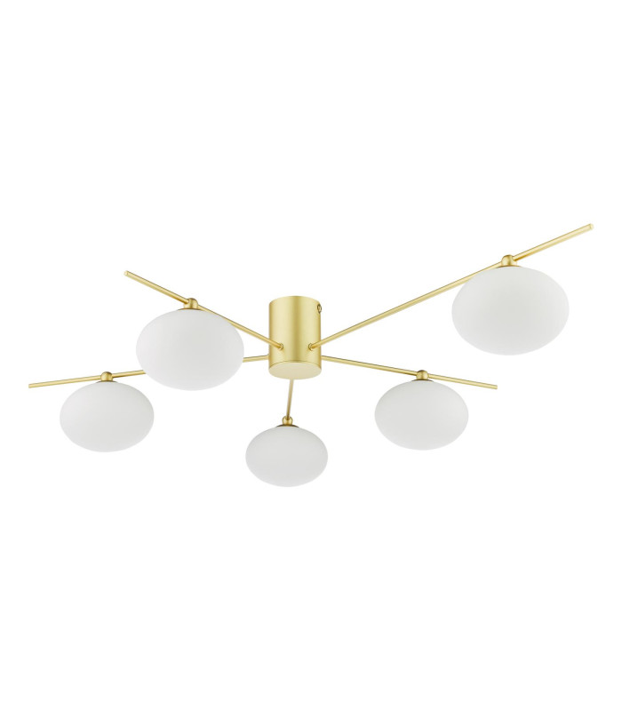 Jasper 5 Light Semi-Flush Satin Gold and Opal Glass-5