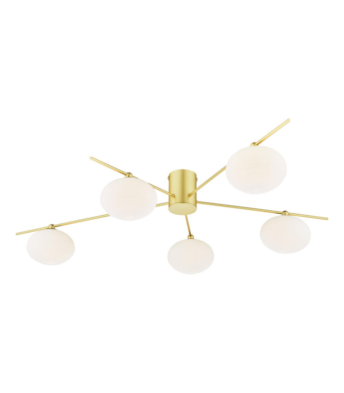 Jasper 5 Light Semi-Flush Satin Gold and Opal Glass-6