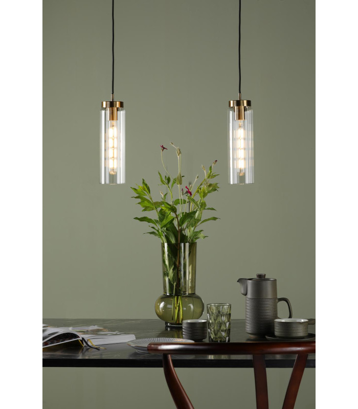 Jodelle Ceiling Pendant Polished Bronze and Glass-2