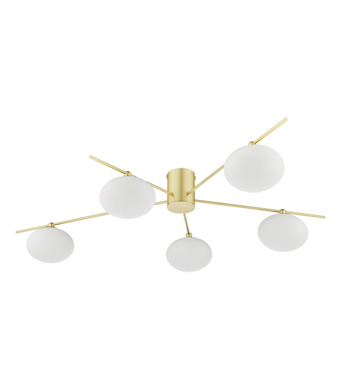 Jasper 5 Light Semi-Flush Satin Gold and Opal Glass-7