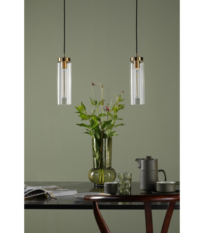 Jodelle Ceiling Pendant Polished Bronze and Glass-3
