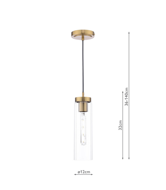 Jodelle Ceiling Pendant Polished Bronze and Glass-4