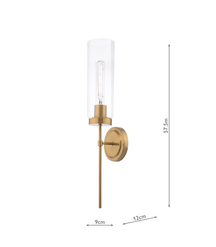 Jodelle Wall Light Polished Bronze and Glass-2