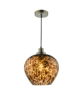 Leandra Ceiling Pendant Tortoiseshell Glass and Antique Brass-1